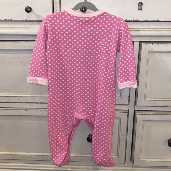 Baby Gear pink polka dot onesie button up closure 6-9M baby clothes footed - Picture 4 of 4